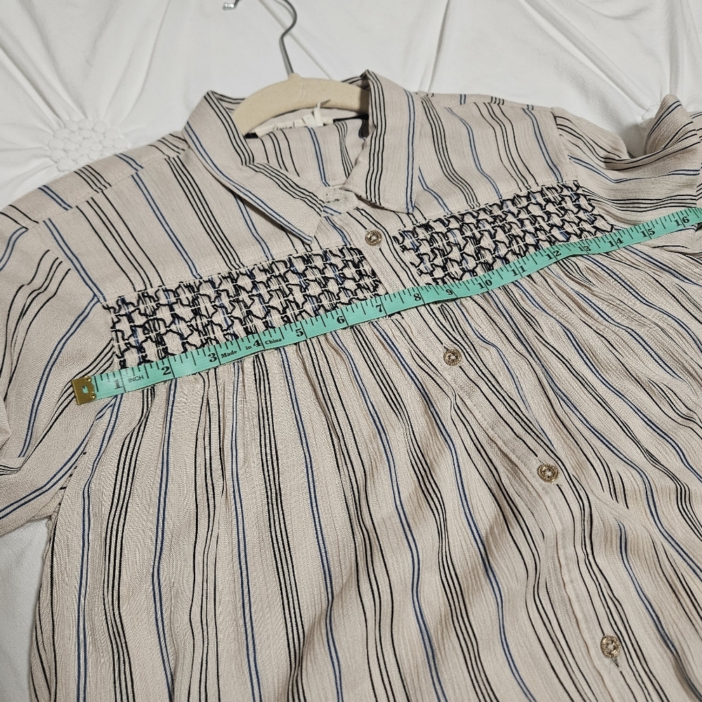 Floreat By Anthropologie Striped Nothfork Tunic Blouse - Picture 11 of 11